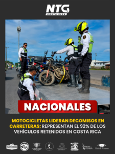 Motocicletas lideran decomisos en carreteras: representan el 92% de los vehículos retenidos en Costa Rica