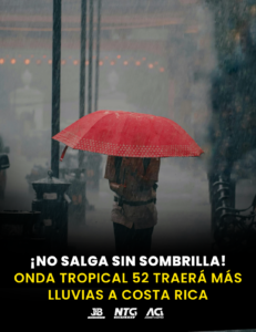 Onda tropical 52 traerá más lluvias a Costa Rica
